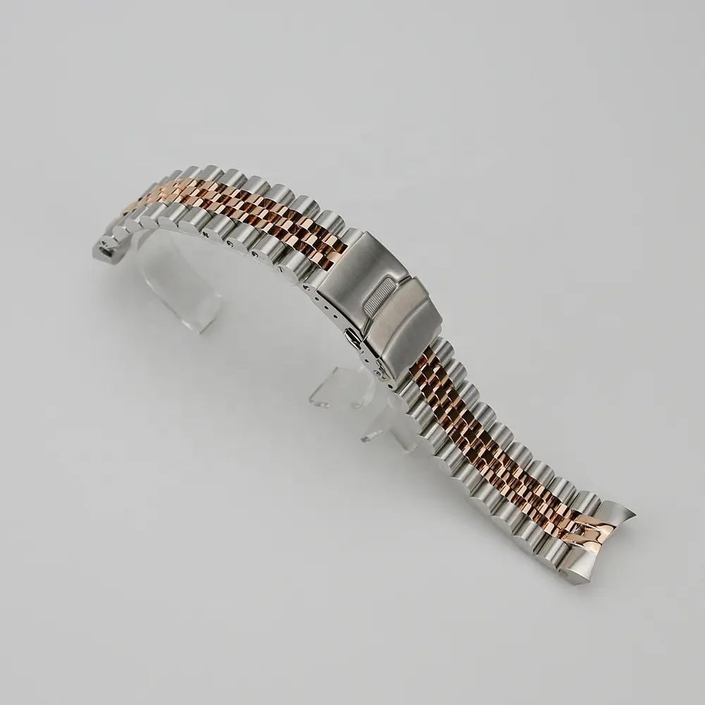 Fast Delivery 22mm 316L Stainless Steel All Solid Links Two Tone Color Fit SKX007 Watch Replacement Bracelet Band