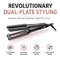 Lisseur à cheveux en céramique avec écran LED, chauffe rapide, contrôle multi-températures, double plaque, fer à lisser pour usage domestique et professionnel