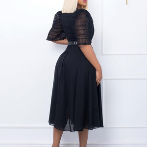 Abito da donna in pizzo a manica corta <span class=keywords><strong>abbigliamento</strong></span> donna donna donna Over Size <span class=keywords><strong>Casual</strong></span> Plus Size abito da donna - Product Image 5
