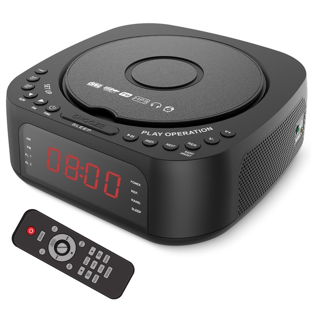 Cross-border Retro CD/VCD Player with LCD Display 5W Output Power Remote Control Disc Album Speaker All-in-one Radio