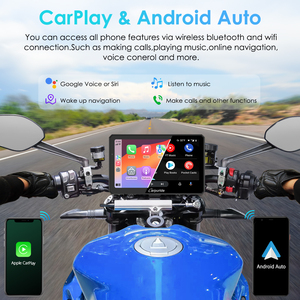 Carpuride Pantalla GPS MP3 para Motocicleta de 7 Pulgadas con CarPlay, Cámaras Duales, Gran Angular de 140°, Android <span class=keywords><strong>Auto</strong></span> Inalámbrico, IP67 W712D - Product Image 6