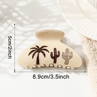 Nouvelles Pinces à Cheveux Personnalisées Style Île Rafraîchissante d'Été, Motifs Simples Cocotier et Cactus, Vente en Gros pour Femmes