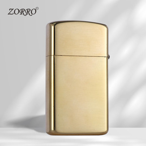<span class=keywords><strong>Briquet</strong></span> au kérosène <span class=keywords><strong>ZORRO</strong></span>/<span class=keywords><strong>ZORRO</strong></span> Z909S, design simple et luxueux, épaissi, coupe-vent, plaque en laiton étroite, cadeau d'affaires DIY - Product Image 2