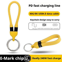 Cable Corto de Carga Rápida USB PD de 240W, Cable Tipo C de Transferencia de Datos de Alta Velocidad de 40GB con Blindaje de Lámina para MacBook, Android y Cámara