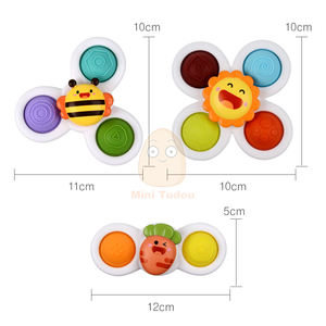 Mini Tudou 3 pièces dessin animé moulin à vent rotatif apprentissage précoce <span class=keywords><strong>bébé</strong></span> jouet de bain <span class=keywords><strong>ventouse</strong></span> toupie Spinner jouet pour enfant en bas âge - Product Image 6
