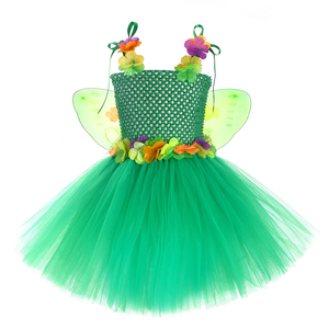 Vestido <span class=keywords><strong>de</strong></span> Princesa para Niñas, Vestido <span class=keywords><strong>de</strong></span> Hada con Tutú, Disfraz <span class=keywords><strong>de</strong></span> Hada del Bosque, Alas <span class=keywords><strong>de</strong></span> Mariposa Verdes, Tul Floral, Vestido para Fiesta en el Jardín - Product Image 5