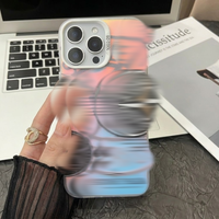 Coque de téléphone style urbain avec badge boussole, finition argentée colorée IMD pour iPhone 18 Pro Max 17 16 15 Pro Max 14 13 12 11 X XR XS