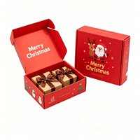 Boîtes d'expédition en carton ondulé personnalisées pour Noël, petites séries, faible MOQ, emballages cadeaux pour l'envoi et l'emballage festifs