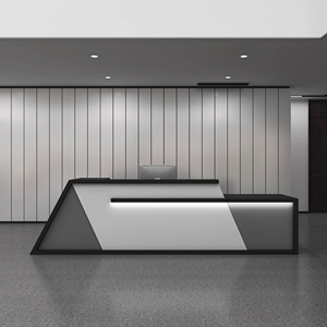 Bàn tiếp tân MDF hiện đại, tùy chỉnh cho khách sạn, phòng tập thể dục & thẩm mỹ viện với logo tùy chỉnh và sử dụng thương mại - Product Image 2