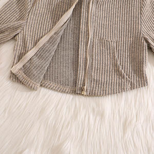 Conjunto de Roupas de 2 Peças para Meninas, Estilo Coreano, Blusa com Capuz e Zíper de Manga Longa e Calças Flare, Primavera e Outono <span class=keywords><strong>2026</strong></span> - Product Image 5