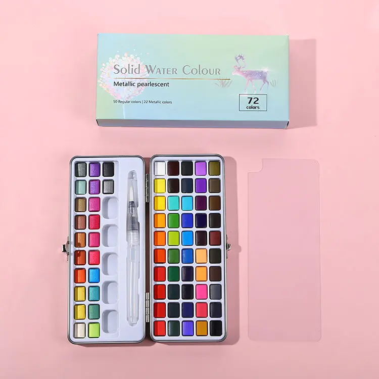 Superior 72 colors watercolor cake solid watercolor solid watercolor paint set for adults kids painting