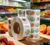 Étiquettes rondes personnalisées imperméables pour fruits - Autocollants adhésifs pour produits frais et emballages alimentaires