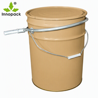 Seau en tôle de 20 L homologué ONU avec fermeture à levier pour liquides de revêtement dangereux