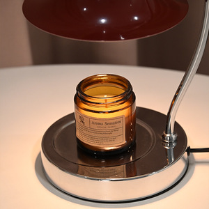 Lampe chauffe-cire électrique vintage LANJO en forme de cloche avec base en bois, chauffe-bougie pour la décoration de la maison - Product Image 4