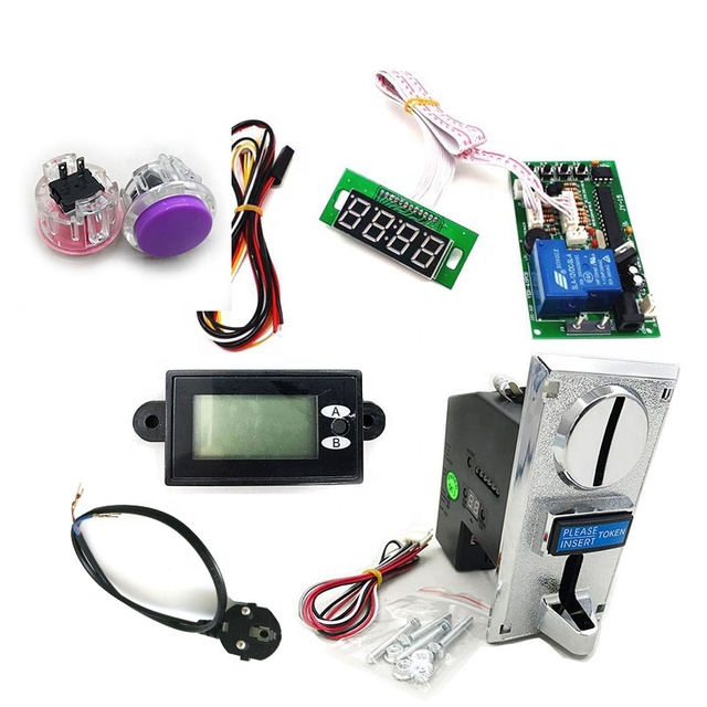 Arcade DIY Kit 616 Coin Acceptor JY 15B Timer Board 30mm Co Py Sanwa Push Button Coin Operated Game Controller DIY Arcade Game