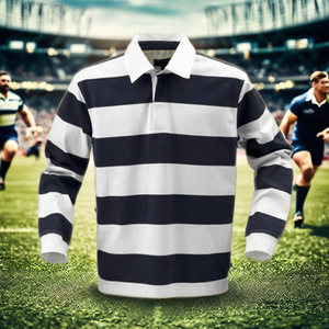 Maglia da Rugby personalizzata da uomo e da donna Polo a righe traspiranti a maniche lunghe <span class=keywords><strong>abbigliamento</strong></span> <span class=keywords><strong>sportivo</strong></span> da <span class=keywords><strong>calcio</strong></span> per adulti - Product Image 1