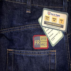 Just In Trend <b>Men's</b> Flame Resistant <b>Work</b> Pants High Waist Straight Leg Denim Cotton Midweight <b>Jeans</b> - Product Image 4