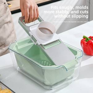 Nuevo Cortador de Verduras Manual Multifuncional de 6 Piezas, Picador de Cebolla, Rebanador de Mandolina, Cuchillas de Acero Inoxidable, Metal - Product Image 5