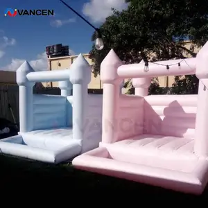 Free Shipping White Ball Pit Mini Bounce House Inflatable Bouncy Castle With Blower For Wedding