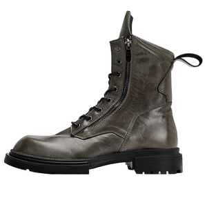 <b>Spring</b> fashion men's retro work <b>boots</b> with zippers, cowhide <b>boots</b>, hand-tied laces, outdoor motorcycle <b>boots</b> men's chukka <b>boots</b> - Product Image 4