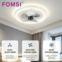 Ventilateur de plafond LED FOMSI 3-66W, lampe à intensité variable, 3 températures de couleur, commande intelligente par télécommande/application, pour chambre à coucher, salon, moteur silencieux à 6 vitesses