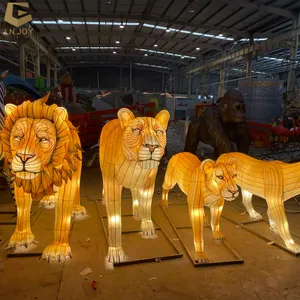 CCSK36 Lễ Hội Chất Lượng Cao Động Vật Hình Đèn Lồng Lụa Trang Trí Động Vật Lion Lantern