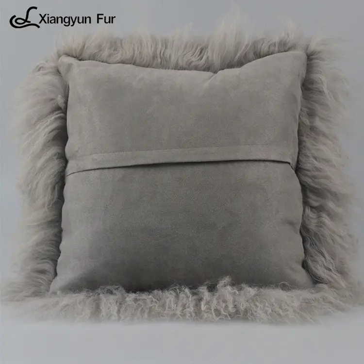 Multi Color Bedroom Living Room Natural Fluffy Pillow Fur Decor Real Mongolian Fur Pillow