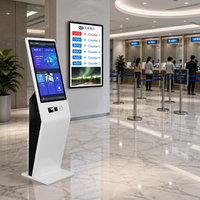 Kiosque de gestion de file d'attente avec paiement, machine à jetons en libre-service, écran tactile, lecteur de codes QR et imprimante de tickets