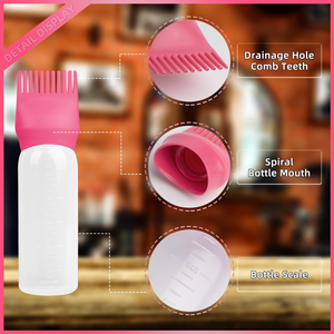 Wholesale Professional Custom Salon <b>Empty</b> clear pp Plastic 180ml Squeeze Applicator <b>Bottles</b> for Hair Oil Hair Dye <b>Bottle</b> - Product Image 4
