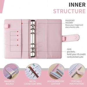 Wholesale Colorful Loose-leaf Office Notebook, Glitter A6 Budget Binder Luxury with Cash <b>Envelopes</b> Budget Binder Planner - Product Image 5