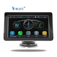 Lecteur multimédia de voiture portable BQCC avec écran IPS de 7 pouces, CarPlay sans fil, prise en charge de la caméra HD, Android Auto, autoradio intelligent