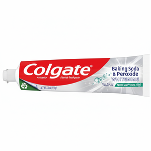 Colgate Bicarbonato de sodio y peróxido de pasta de dientes blanqueadora, Frosty Mint Stripe-6,0 onzas disponibles para la venta en paquetes al por mayor - Product Image 1
