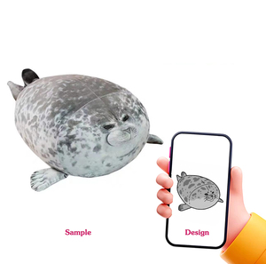 Cute Sea Seal Travesseiro Brinquedo Animal Blob Seal Travesseiro Almofada de brinquedo recheado Soft Seal Hugging Travesseiro Almofada traseira - Product Image 1