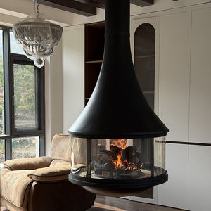 Chimenea <span class=keywords><strong>de</strong></span> Leña Moderna <span class=keywords><strong>de</strong></span> Diseño Nuevo, Colgante <span class=keywords><strong>de</strong></span> Techo, <span class=keywords><strong>con</strong></span> <span class=keywords><strong>Puerta</strong></span> Redonda <span class=keywords><strong>de</strong></span> <span class=keywords><strong>Vidrio</strong></span> - Product Image 2