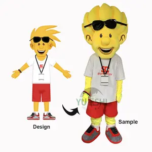 Fabriek Custom Zachte Mode Jongen Mascotte Kleding Karakter 3d Design Bubble Carving Cartoon Mascotte Kostuum Rekwisieten Display