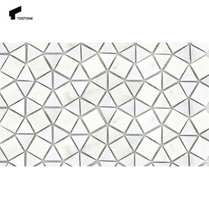 Tostone Dreamy White Daisy Graph Splicing Mosaïques en marbre naturel pour intérieurs minimalistes Décoration Panneaux muraux pour la maison - Product Image 5