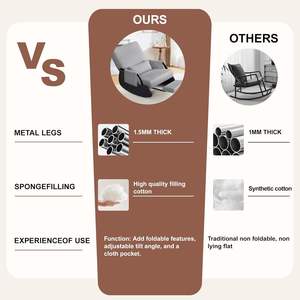 Hiện đại bọc Rocking <span class=keywords><strong>Chair</strong></span> tàu lượn có thể điều chỉnh tựa lưng bên túi chân phần còn lại thiết kế tiện dụng cho phòng khách - Product Image 5