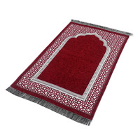 Tapis de prière en chenille vintage minimaliste moderne, motif ethnique classique, tapis de sol esthétique haut de gamme, tapis de prière islamique