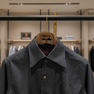 Nuova <span class=keywords><strong>Camicia</strong></span> da Uomo <span class=keywords><strong>su</strong></span> <span class=keywords><strong>Misura</strong></span> in Tessuto di Lana Tinto in Filo con Colletto Italiano, Traspirante e Personalizzabile - Product Image 3