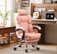 Chaise de bureau ergonomique à dossier haut avec cadre métallique, repose-pieds réglable, pivotante, pour chambre, bureau à domicile, longues heures de travail