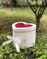 Boîte Cadeau en Papier en Forme de Cœur Double Couche Rose Rouge Blanc Personnalisée, Boîte de Luxe en Forme de Cœur pour Fleur de Rose, Idéale pour la Fête des Mères
