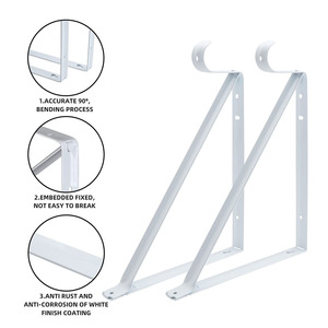 Supporti per Mensole da Parete in Acciaio al Carbonio Resistente con Rivestimento in Polvere, Capacità 250 lbs, Viti Incluse - Product Image 3