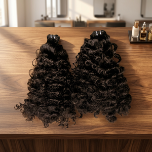 Mèches de cheveux naturels Remy indiens et euroasiatiques bouclés ondulés, double trame, à clipser, fusion, à bandes adhésives, 100g, toutes couleurs, permanentées - Product Image 1