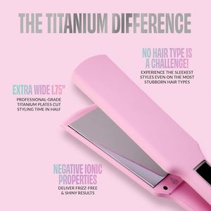 Plancha de Pelo Profesional Eléctrica de Titanio con Placas Flotantes Bloqueables, Pantalla LCD de Temperatura, Ideal para Uso Doméstico y Hotelero, la Más Vendida - Product Image 4