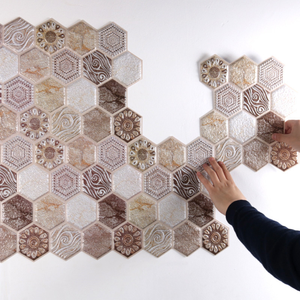 工厂防水不干胶壁纸贴纸3D聚氯乙烯墙板浴室壁纸Tapiz自粘Pegatina De parred - Product Image 2