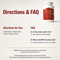 Complément Alimentaire OEM/ODM Marque Privée Coenzyme Q10 100mg Gélules Molles Énergie Cellulaire Antioxydant Soutien Cérébral