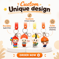Pabrik OEM ODM 10 Tahun Berpengalaman, Gantungan Kunci Anime Kartun Plastik PVC Custom Desain 3D, Hadiah Promosi, Cetak UV, Personalisasi
