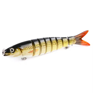 Leurre <span class=keywords><strong>nageur</strong></span> artificiel imprimé 13cm 19g en ABS multi-articulé à 8 sections avec hameçons pour eau salée, pour la pêche au bar, au brochet, au marlin, à la truite en lac, rivière, ruisseau - Product Image 4