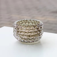 Vase d'art en verre froissé fait à la main de luxe moderne Prismes triangulaires de couleur kaki Vases épais à épines vases à fleurs