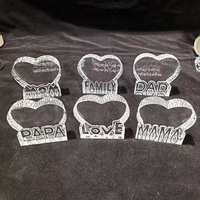 Cadre photo en cristal en forme de cœur vierge pour gravure laser 3D de logo, modèle Honor of Crystal Love